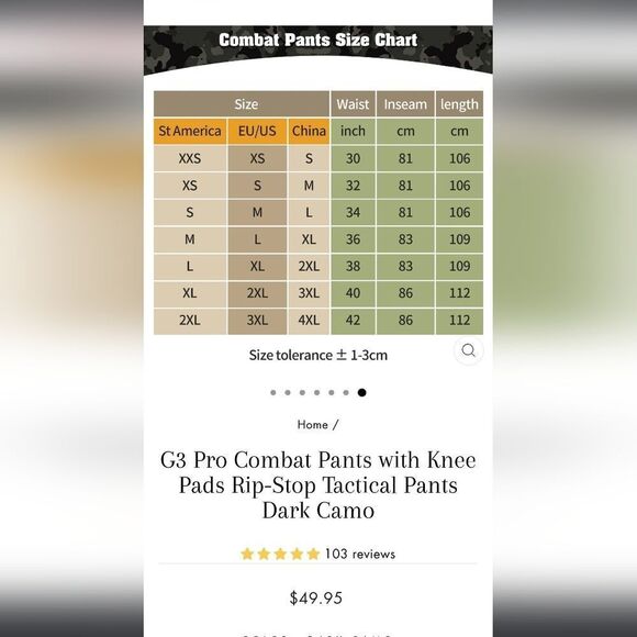 5.11 Tactical Cargo Pants Green and Black Ripstop Fabric [42 Waist X 34 Long] - Picture 7 of 8